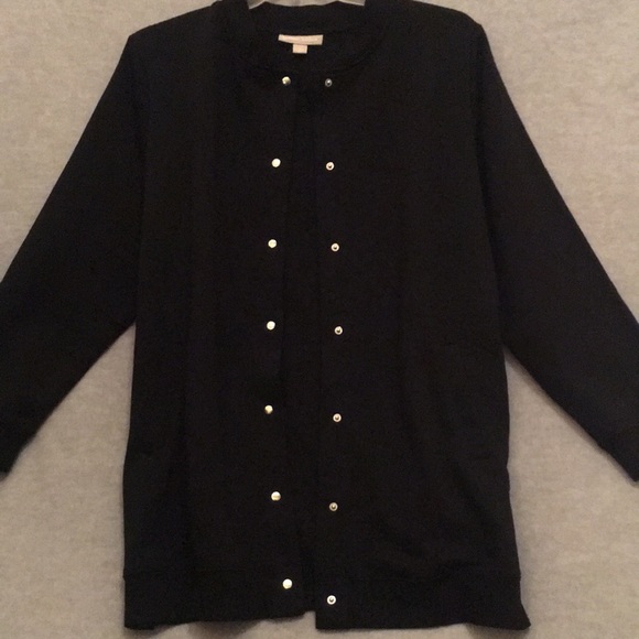 NWOT Woman Within Boho Bohemian Lagan Look Minimalist Snap Up Long Sleeve Jacket - Picture 2 of 12